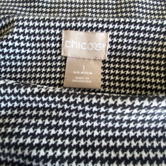 CHICO'S 3/4 sleeve herringbone pattern hi/low hem top size M - Picture 5 of 10